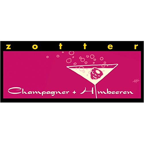 Zotter Bitterschokolade mit Champagner & Himbeeren, handgeschöpft (70 g) - Bio von Zotter