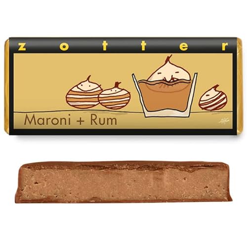 Zotter Handgeschöpfte Schokolade Maroni + Rum 70 g von Zotter
