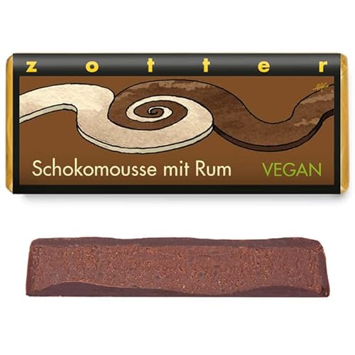 Zotter Handgeschöpfte Schokolade Schokomousse mit Rum 70 g von Zotter
