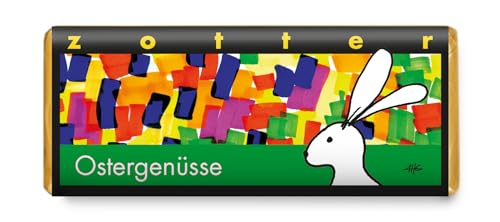 Zotter Extradunkle Milchschokolade "Ostergenüsse" mit Haselnussnougat & Nussstücken, handgeschöpft ( Zotter Extradunkle Milchschokolade "Ostergenüsse" mit Haselnussnougat & Nussstücken, handgeschöpft ( von Zotter