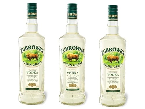 3 Flaschen Zubrowka Bison Grass Wodka a 0,7L Vodka aus polnischem Roggen mit Bisongras 37,5% Vol. 3 Flaschen Zubrowka Bison Grass Wodka a 0,7L Vodka aus polnischem Roggen mit Bisongras 37,5% Vol. von Żubrówka