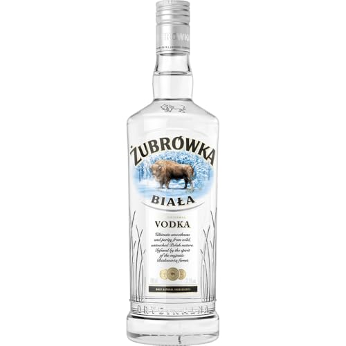 ŻUBRÓWKA BIAŁA Vodka (1 x 700 ml), polnischer Vodka mit der Kraft des Bisons, kristallklarer, aus den Wäldern Polens, ideal für Cocktails und Longdrinks, meistverkaufter Vodka, 37,5 % Alk. von Żubrówka