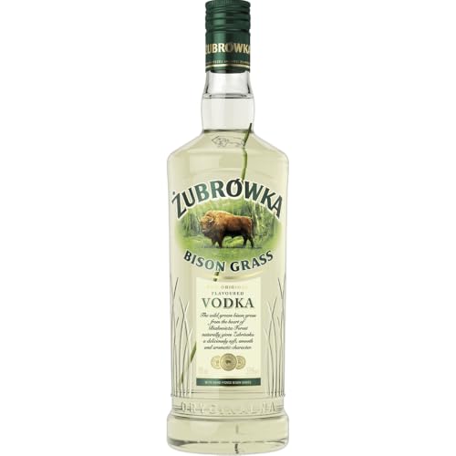 ZUBROWKA BISON GRASS (1 x 700 ml),polnischer Vodka mit der Kraft des Bisons, hell-olivgrüner Polens meistverkaufter Vodka mit Bisongras-Essenz, 37,5 % Alk. von Żubrówka