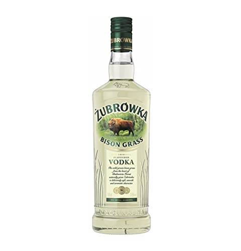 ŻUBRÓWKA BISON GRASS (1 x 700 ml),polnischer Vodka mit der Kraft des Bisons, hell-olivgrüner Vodka mit Bisongras-Essenz, Polens meistverkaufter Bisongras Vodka, 37,5 % Alk. von Żubrówka
