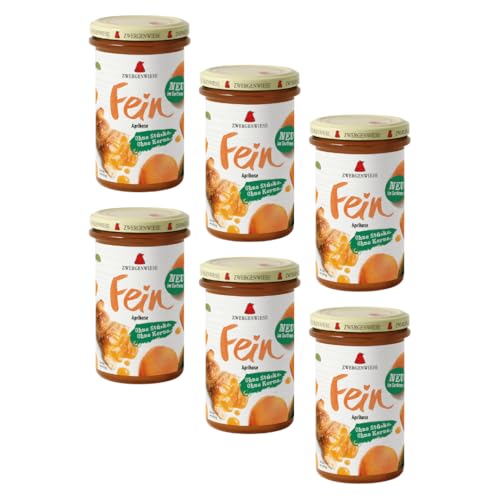 ZWERGENWIESE Fein Fruchtaufstrich, Aprikose, 280g (6er Pack) von Zwergenwiese