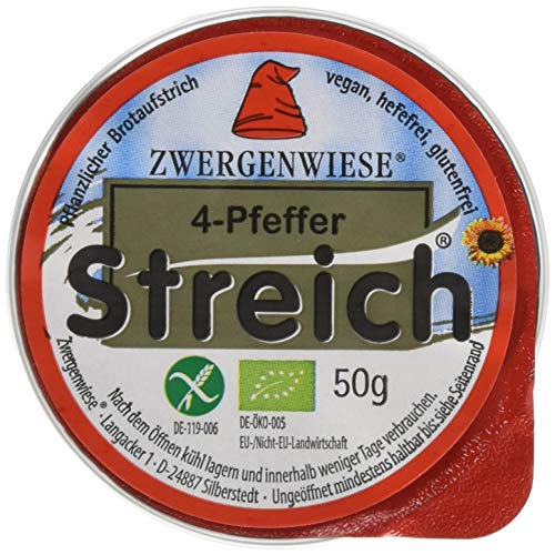 Zwergenwiese 4-Pfeffer 50 g Bio Brotaufstrich Vegetarisch, 12er Pack (12 x 50 g) von Zwergenwiese