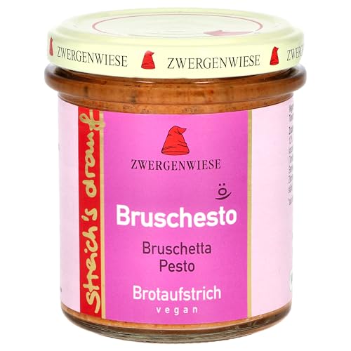 Zwergenwiese Bruschesto (Bruschetta Pesto) 160g Bio Brotaufstrich Vegetarisch, 6er Pack (6 x 160 g) von Zwergenwiese