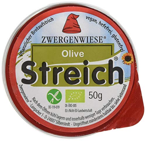 Zwergenwiese Olive Streich 50g Bio Brotaufstrich Vegetarisch, 12er Pack (12 x 50 g) von Zwergenwiese