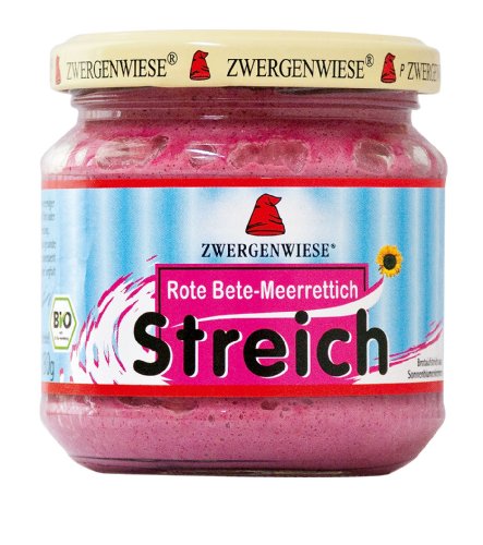 Zwergenwiese Rote Bete-Meerretich Streich 180g Bio Brotaufstrich Vegetarisch, 6er Pack (6 x 180 g) von Zwergenwiese