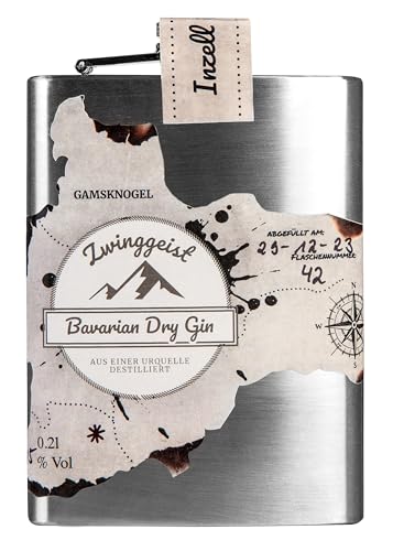 Zwinggeist - Bavarian Dry Gin - nachhaltige Herstellung, natürliche Botanicals - nach London Dry Verfahren- Gin-Geschenkset für Männer0.2l (Gamsknogel, elegant) von Zwinggeist Bavarian Dry Gin
