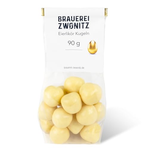 Brauerei Zwönitz – Eierlikör Kugeln 90g / Eierlikör Pralinen/Schoko Pralinen mit Alkohol/Weiße Schokolade mit Alkohol/Eierlikör Geschenk von Zwönitzer handwerklich gebraut