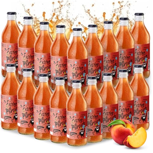 Brauerei Zwönitz Eistee Pfirsich 18er Pack / 0,33L Glasflaschen mit Eistee/Erfrischungsgetränk mit Pfirsich-Geschmack/Softdrinks aus Sachsen von Zwönitzer handwerklich gebraut