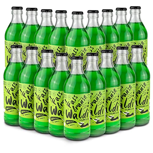 Brauerei Zwönitz Waldi Fassbrause Waldmeister 18er Pack / 0,33 Liter Flaschen Waldmeister Brause/Erfrischende Brause Limo aus Sachsen von Zwönitzer handwerklich gebraut