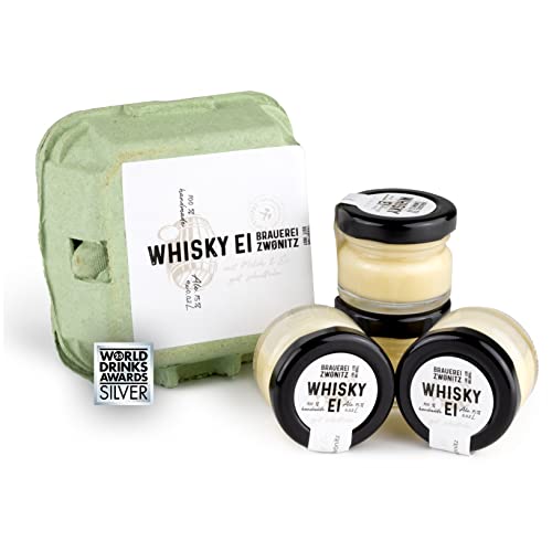 Brauerei Zwönitz Whisky Eierlikör aus dem Erzgebirge 4 x 0,02 Liter/Eierlikör Geschenk/Osterschnaps aus Sachsen mit Zwönitzer Whisky/Cremiger Oster Likör/Ostergeschenke Eierlikör von Zwönitzer handwerklich gebraut