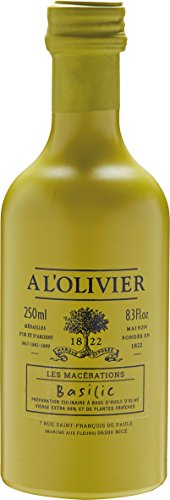 A l'Olivier - Olivenöl mit Basilikum (Basilic) im Glasflakon 250 ml von à l'Olivier