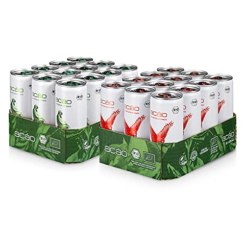 acáo Bio-Erfrischungsgetränk - Quitte-Zitrone & Granatapfel-Minze (24 × 250 ml Dose) – die gesunde Alternative zu Energy Drinks – kalorienarm & vegan von acáo