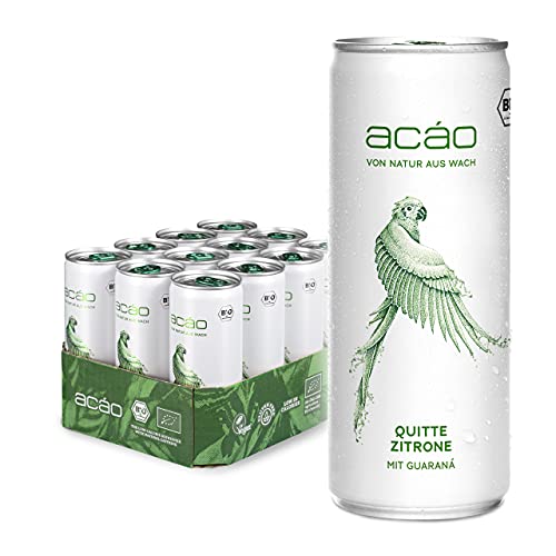 acáo Quitte-Zitrone, Bio-Erfrischungsgetränk mit Guaraná (12 × 250 ml Dose) – die gesunde Alternative zu Energy Drinks – kalorienarm, bio & vegan von acáo