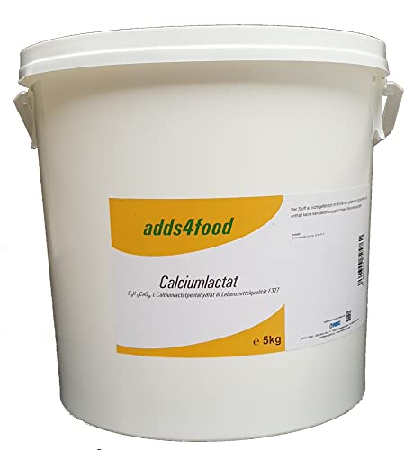 5kg Calciumlactat in Lebensmittelqualität E327, in einem wiederverschließbaren, luftdichten Eimer 5kg Calciumlactat in Lebensmittelqualität E327, in einem wiederverschließbaren, luftdichten Eimer von adds4food