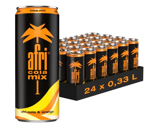 Afri Cola Mix (Cola + Limonade) - erfrischender afri-Geschmack trifft fruchtige Orange - koffeinhaltig - in der praktischen Getränkedose, EINWEG (24 x 330 ml) von afri cola