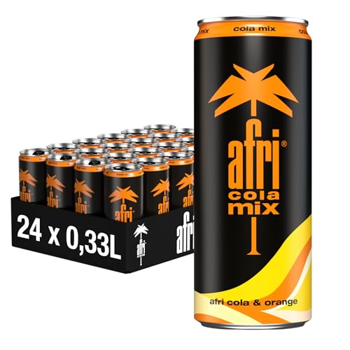 Afri Cola Mix (Cola + Limonade) - erfrischender afri-Geschmack trifft fruchtige Orange - koffeinhaltig - in der praktischen Getränkedose, EINWEG (24 x 330 ml) von afri cola