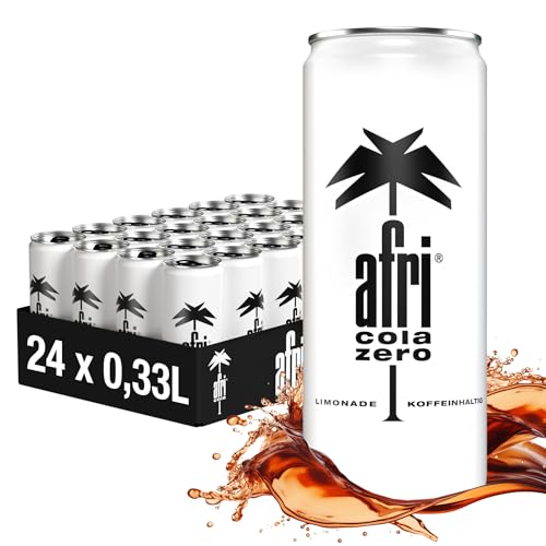 afri cola zero - erfrischende kalorienfreie Cola mit vollem afri cola Geschmack - koffeinhaltig, ohne Zucker- in der praktischen Getränkedose, EINWEG (24 x 330 ml) von afri cola