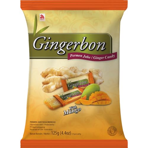 [ 125g ] AGEL Ingwer Bonbons mit Mango-Geschmack / Ginger Candy with Mango Flavor von Gingerbon