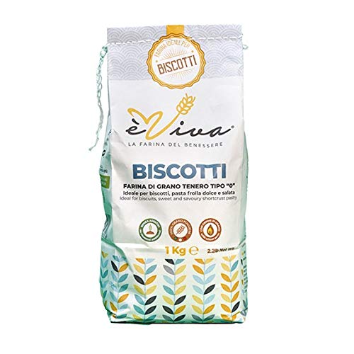 Agricola Piano - Dolce 190 | Weichweizenmehl Typ 550 1 kg - Natürliches italienisches Mehl ohne Zusatzstoffe, mit lebendem Weizenkeim - Ideal für Kekse, Mürbeteig von agricola PIANO