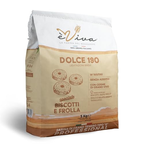 Agricola Piano – Dolce 190 | Weichweizenmehl Typ 550 5 kg - Natürliches italienisches Mehl ohne Zusatzstoffe, mit lebendem Weizenkeim - Ideal für Kekse, Mürbeteig Agricola Piano – Dolce 190 | Weichweizenmehl Typ 550 5 kg - Natürliches italienisches Mehl ohne Zusatzstoffe, mit lebendem Weizenkeim - Ideal für Kekse, Mürbeteig von agricola PIANO