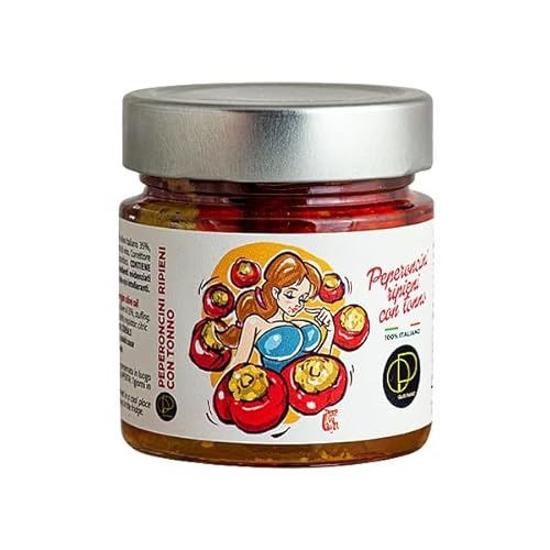 Agricola Piano - Chilischoten in Öl | Mit Thunfisch gefüllte Chilischoten in nativem Olivenöl extra 212 ml – 100% aus Apulien, altes Rezept – Handwerkliche Produktion - Olio Piano Agricola Piano - Chilischoten in Öl | Mit Thunfisch gefüllte Chilischoten in nativem Olivenöl extra 212 ml – 100% aus Apulien, altes Rezept – Handwerkliche Produktion - Olio Piano von agricola PIANO