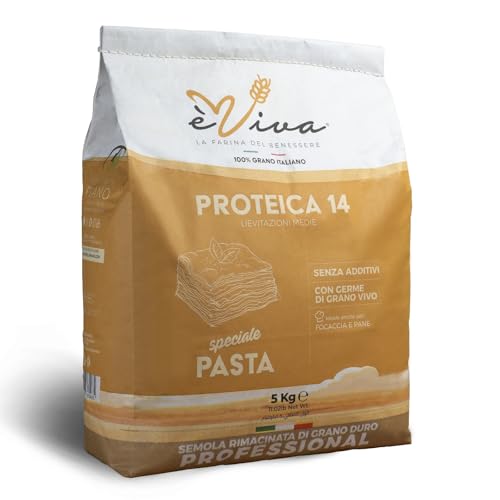 Remillierter Hartweizengrieß 5 Kg | Hartweizenmehl mit lebenden Weizenkeimen - Ideal für Pasta und Brot - èViva von agricola PIANO