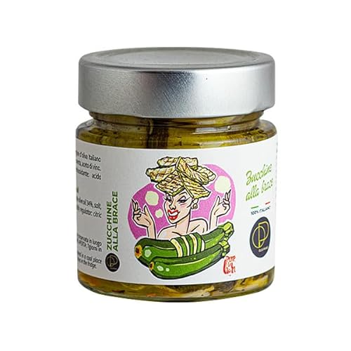 Gegrillte Zucchini in nativem Olivenöl extra 212ml - Ideal für Vorspeisen, Aperitifs und Snacks - Olio Piano von agricola PIANO