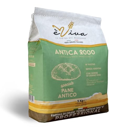 Agricola Piano - Antica 2.000 | Mehl aus alten Weichweizensorten Typ 550 kg 5 - Italienisches Mehl Typ 0 - natürliches Mehl ohne Zusatzstoffe, Mit Weizenkeimen, für traditionelle Brote Agricola Piano - Antica 2.000 | Mehl aus alten Weichweizensorten Typ 550 kg 5 - Italienisches Mehl Typ 0 - natürliches Mehl ohne Zusatzstoffe, Mit Weizenkeimen, für traditionelle Brote von agricola PIANO