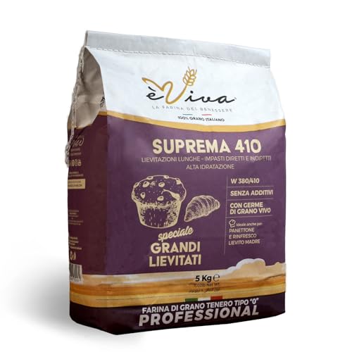 Agricola Piano – Suprema 410 | Weichweizenmehl Typ 550 kg 5 - Für Panettone, Pandoro, Colomba und Auffrischung von Sauerteig - 100% natürliches italienisches Mehl Agricola Piano – Suprema 410 | Weichweizenmehl Typ 550 kg 5 - Für Panettone, Pandoro, Colomba und Auffrischung von Sauerteig - 100% natürliches italienisches Mehl von agricola PIANO
