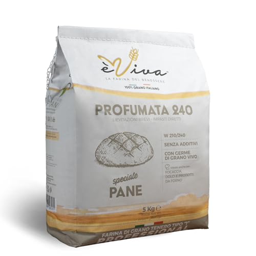 Agricola Piano – Profumata 240 | Weichweizenmehl mit lebendem Weizenkeim Typ 815 kg 5-100% natürliches italienisches Mehl, ohne Zusatzstoffe - Ideal für Brot, Focaccia, Brötchen, Süßigkeiten Agricola Piano – Profumata 240 | Weichweizenmehl mit lebendem Weizenkeim Typ 815 kg 5-100% natürliches italienisches Mehl, ohne Zusatzstoffe - Ideal für Brot, Focaccia, Brötchen, Süßigkeiten von agricola PIANO