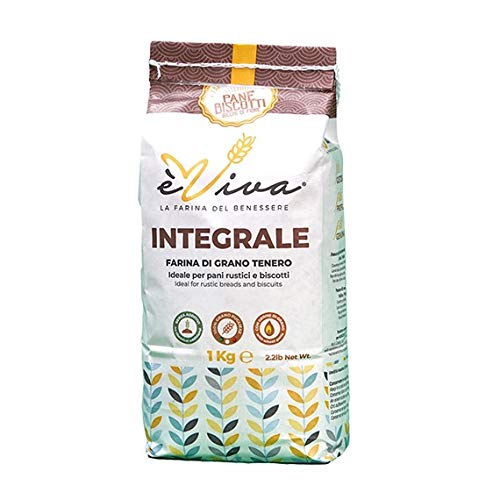 Agricola Piano - Autentica | Weichweizenvollkornmehl 1 kg - 100% Italienisch – Ideal für Brot, Kekse und Mürbeteig - Echtes Vollkorn – Professionell - Ohne Zusatzstoffe - èViva Agricola Piano - Autentica | Weichweizenvollkornmehl 1 kg - 100% Italienisch – Ideal für Brot, Kekse und Mürbeteig - Echtes Vollkorn – Professionell - Ohne Zusatzstoffe - èViva von agricola PIANO