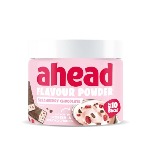 ahead Flavour Powder | Strawberry chocolate 250g | 83 Portionen | Nur 10 kcal pro Portion | Kalorienarmes Geschmackspulver mit Inulin und Laktase | Geprüfte Qualität - Made in Germany ahead Flavour Powder | Strawberry chocolate 250g | 83 Portionen | Nur 10 kcal pro Portion | Kalorienarmes Geschmackspulver mit Inulin und Laktase | Geprüfte Qualität - Made in Germany von ahead