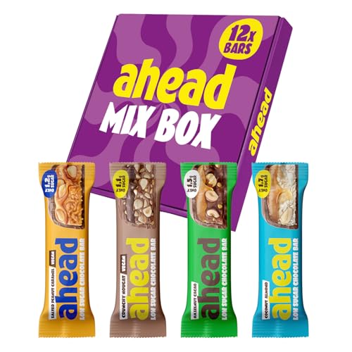 AHEAD Schokoriegel Probierpaket 2.0 |12x Keto Riegel – max. 1,7g Zucker* & 6g Net Carbs Pro Riegel | Low carb Süßigkeiten | Schokolade ohne Zuckerzusatz | Keto Schokolade AHEAD Schokoriegel Probierpaket 2.0 |12x Keto Riegel – max. 1,7g Zucker* & 6g Net Carbs Pro Riegel | Low carb Süßigkeiten | Schokolade ohne Zuckerzusatz | Keto Schokolade von ahead