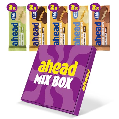 ahead NUT BUTTER CUPS MIX BOX | 20 Cups in 5 köstlichen Sorten | Bis zu 90% weniger Zucker | Ohne Palmöl, glutenfrei & vegetarisch | Der perfekte Mix für deine Snackpause ahead NUT BUTTER CUPS MIX BOX | 20 Cups in 5 köstlichen Sorten | Bis zu 90% weniger Zucker | Ohne Palmöl, glutenfrei & vegetarisch | Der perfekte Mix für deine Snackpause von ahead