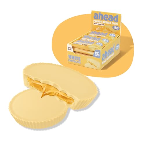 ahead White Peanut Butter Cups | 15x2er Packung - 510g | 90% weniger Zucker | Weiße Schokolade mit süß-salzigem Erdnussmus | 0,8g Zucker pro Cup | Ohne Palmöl & Glutenfrei ahead White Peanut Butter Cups | 15x2er Packung - 510g | 90% weniger Zucker | Weiße Schokolade mit süß-salzigem Erdnussmus | 0,8g Zucker pro Cup | Ohne Palmöl & Glutenfrei von ahead