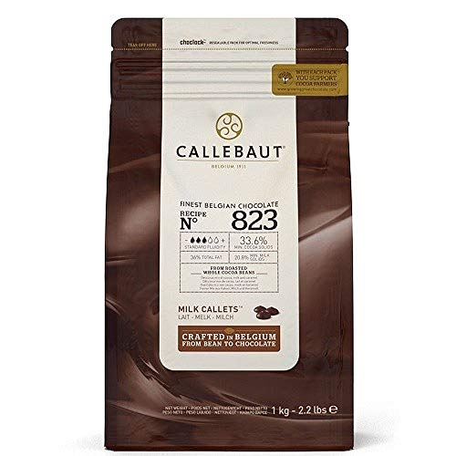 Callebaut - Recipe n°823 NV - 1 kg Vollmilch Schokoladenkuvertüre Callebaut, Schokoladenchips/Callets von ak-colonia