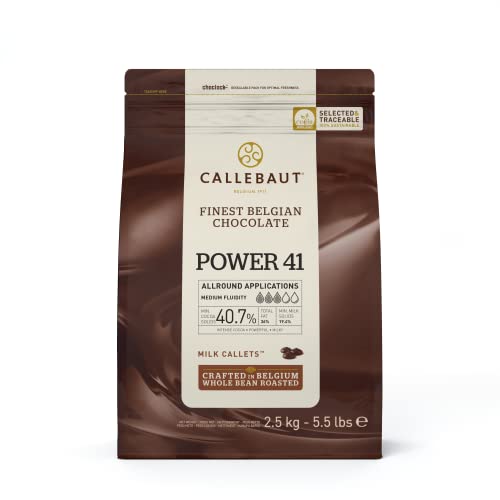 Callebaut Vollmilch Callets POWER 41 2,5 kg, Milchkuvertüre mit weniger Zucker von ak-colonia