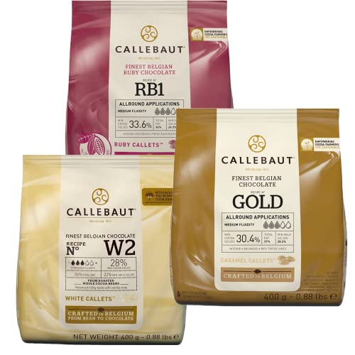 Schokoladenset 3 x 400 g (Ruby, Weiß und Gold) Callebaut, belgische Schokolade von AK-Colonia