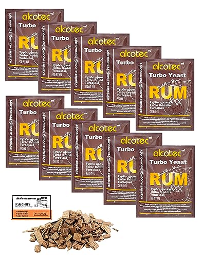 10 x Turbohefe - Alcotec Rum 73g, HHefe zur Gärung, Turbo Hefe, Hefe für Maische, Hefe für die Gärung, Wodka-Hefe 10 x Turbohefe - Alcotec Rum 73g, HHefe zur Gärung, Turbo Hefe, Hefe für Maische, Hefe für die Gärung, Wodka-Hefe von AlcoFermBrew