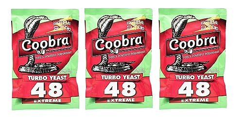 3 x Turbohefe - Coobra 48 Extreme 135g, Hefe für Zucker- oder Fruchtgärung, Turbo Hefe, Hefe für Maische, Hefe für die Gärung, Wodka-Hefe 3 x Turbohefe - Coobra 48 Extreme 135g, Hefe für Zucker- oder Fruchtgärung, Turbo Hefe, Hefe für Maische, Hefe für die Gärung, Wodka-Hefe von AlcoFermBrew
