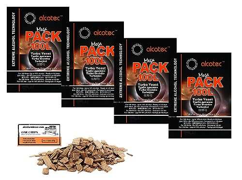 4 x Turbohefe - Alcotec Mega Pack 360g, Hefe zur Zuckergärung, Turbo Hefe, Hefe für Maische, Hefe für die Gärung, Wodka-Hefe von AlcoFermBrew