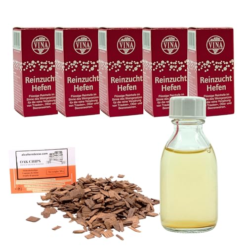5 x Assmannshausen Weinhefe 28ml für 100L - Vina Wein Hefe, Hefe für Wein, Wein Flüssighefe, Gärhefe, Eichenholz Chips 5 x Assmannshausen Weinhefe 28ml für 100L - Vina Wein Hefe, Hefe für Wein, Wein Flüssighefe, Gärhefe, Eichenholz Chips von AlcoFermBrew