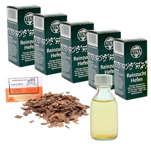 5 x Kaltgärhefe Weinhefe 28ml für 100L - Vina Wein Hefe, Hefe für Wein, Wein Flüssighefe, Gärhefe, Eichenholz Chips 5 x Kaltgärhefe Weinhefe 28ml für 100L - Vina Wein Hefe, Hefe für Wein, Wein Flüssighefe, Gärhefe, Eichenholz Chips von AlcoFermBrew