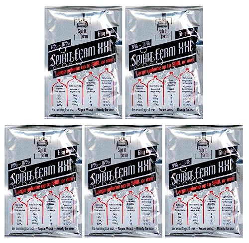 5 x Turbohefe - Spirit Ferm XXL 75g, Hefe für die Zuckergärung, Turbo Hefe, Hefe für Maische, Hefe für die Gärung, Wodka-Hefe 5 x Turbohefe - Spirit Ferm XXL 75g, Hefe für die Zuckergärung, Turbo Hefe, Hefe für Maische, Hefe für die Gärung, Wodka-Hefe von AlcoFermBrew