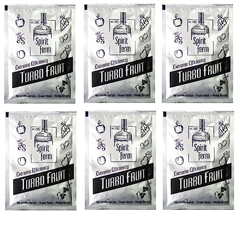 6 x Turbohefe für früchte maische - Turbo Fruit 40g, Hefe für die Fruchtgärung, Turbo Hefe, Wodkahefe von alcofermbrew