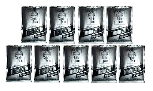 9 x Turbohefe - Turbo 24h 195g, Hefe für Zucker- oder Fruchtgärung, Turbo Hefe, Hefe für Maische, Hefe für die Gärung, Wodka-Hefe von AlcoFermBrew